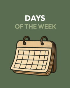 days of the week ingles